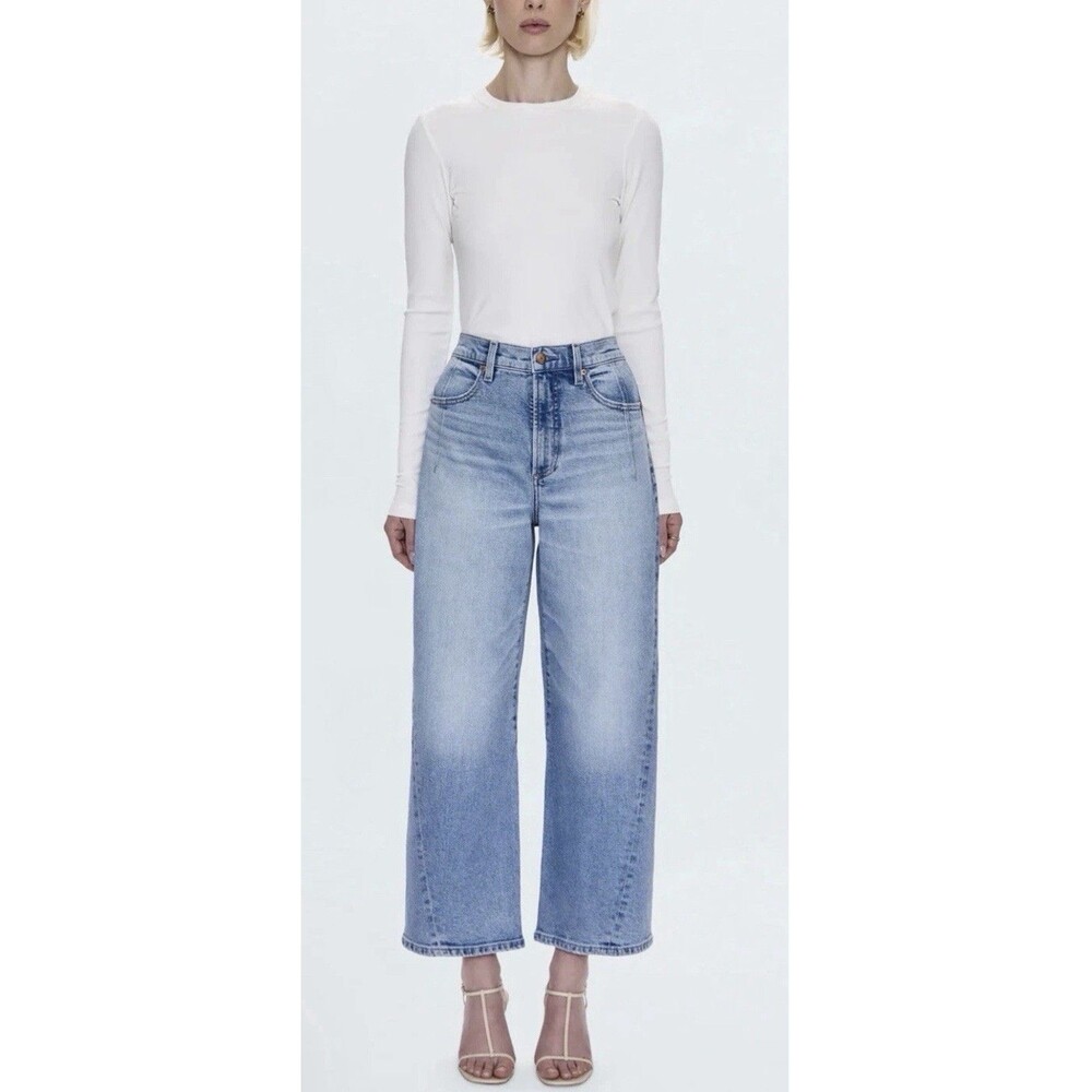 Pistola Kyra High Rise Bowed Ankle Terrace Blue Denim Jeans Women’s Size 29 NWOT